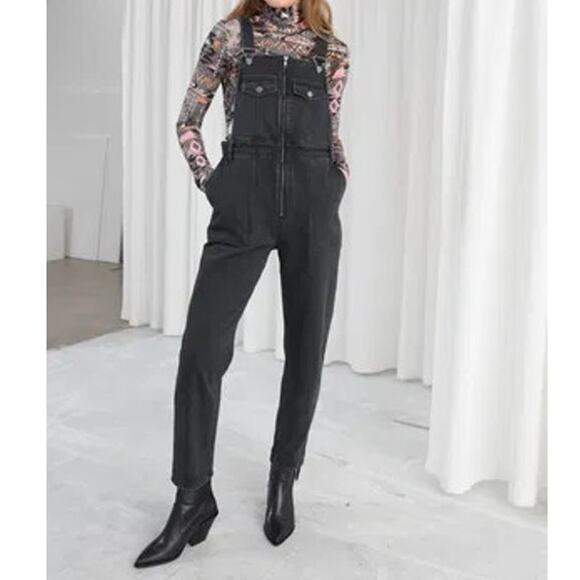 & Other Stories Organic Cotton Denim Overalls Pants Size 0 - Picture 1 of 11